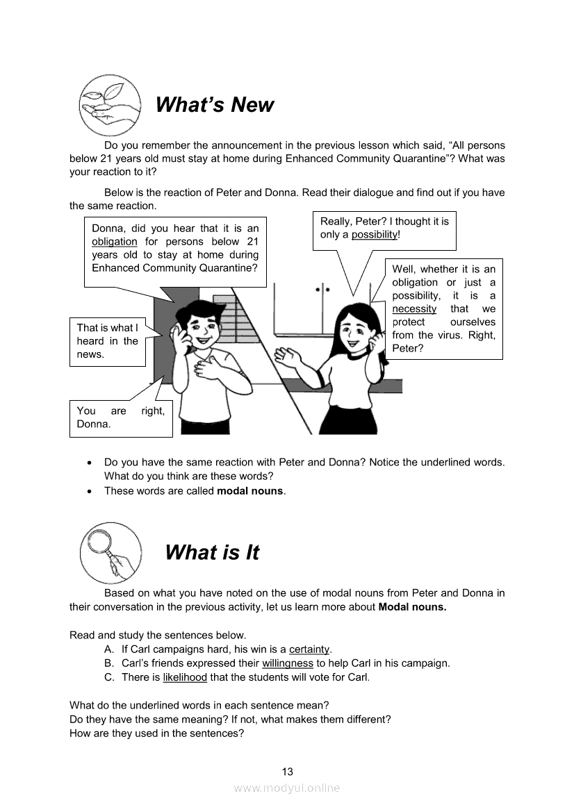 English 8 Module 3 Use Of Modal Verbs Nouns And Adverbs Grade 8 