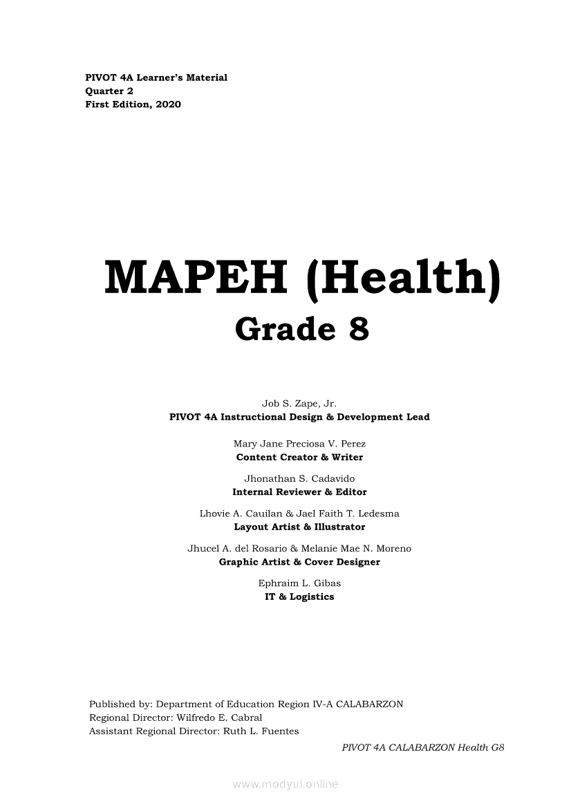 Mapeh 8 health 2nd quarter